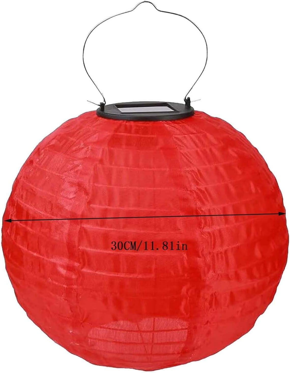 POPUQS White Solar Powered Outdoor Hanging Lanterns, Chinese Traditional 12 Inch