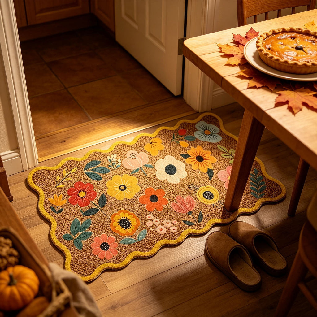 chaungfeng Welcome Fall Door Mat, Seasonal Pumpkin Decorative Doormat, Thick Non-Slip Rugs, for Indoor Outdoor Entrance Floor, Halloween Thanksgiving Decoration (23.6"X15.7")