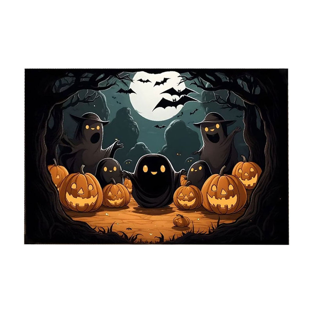 Vggrvlo Under5 Halloween Kitchen Rugs Mats for Floor Non Slip Extra Thick Chenille Door Mat Machine Washable Bath Mats Halloween Decorations