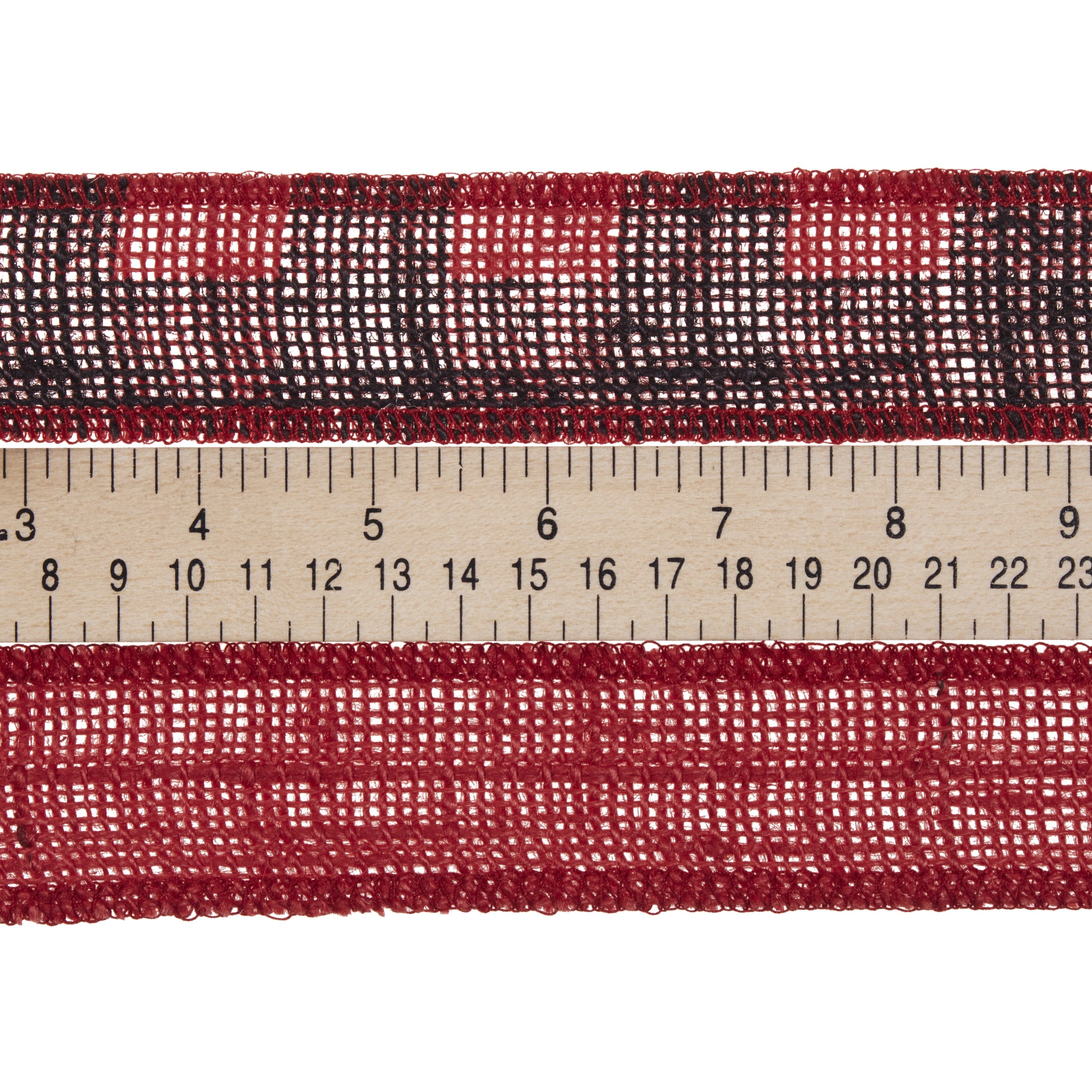 Love, Laugh, Craft Burlap Ribbon Set, 1.5"W x 3-Yds, Natural/White Stripe