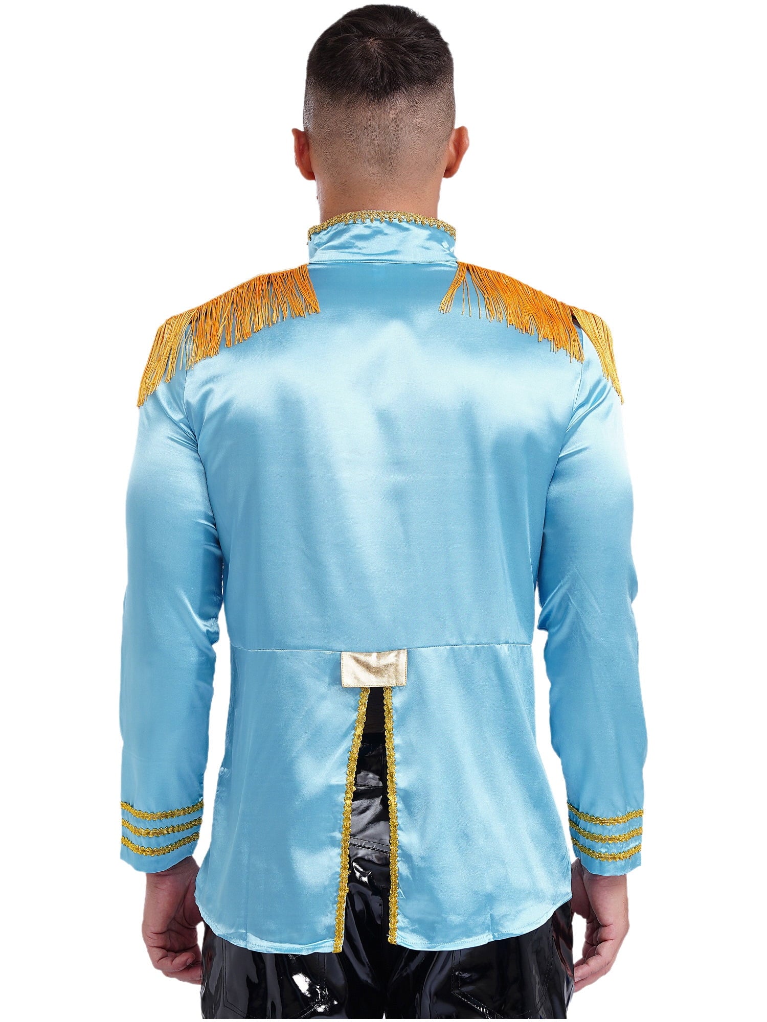 Eandarui Men's Halloween SGT Sergeant Pepper Costume Jacket Fancy Dress Hippie Music Star 1960s Shirt Red M