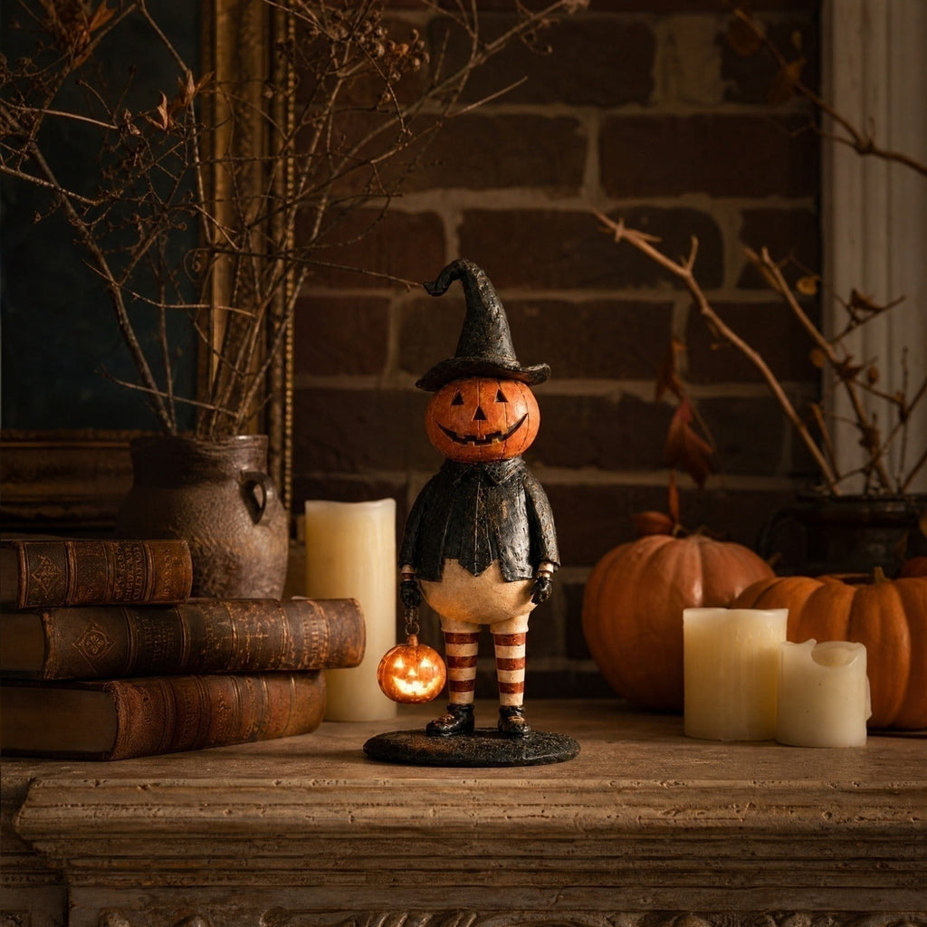 Artificial Snowman Blow Mold Christmas Decoration with LED Lights Classic Winter Character Figurine for Halloween Porch and Mantel, 12 Inch
