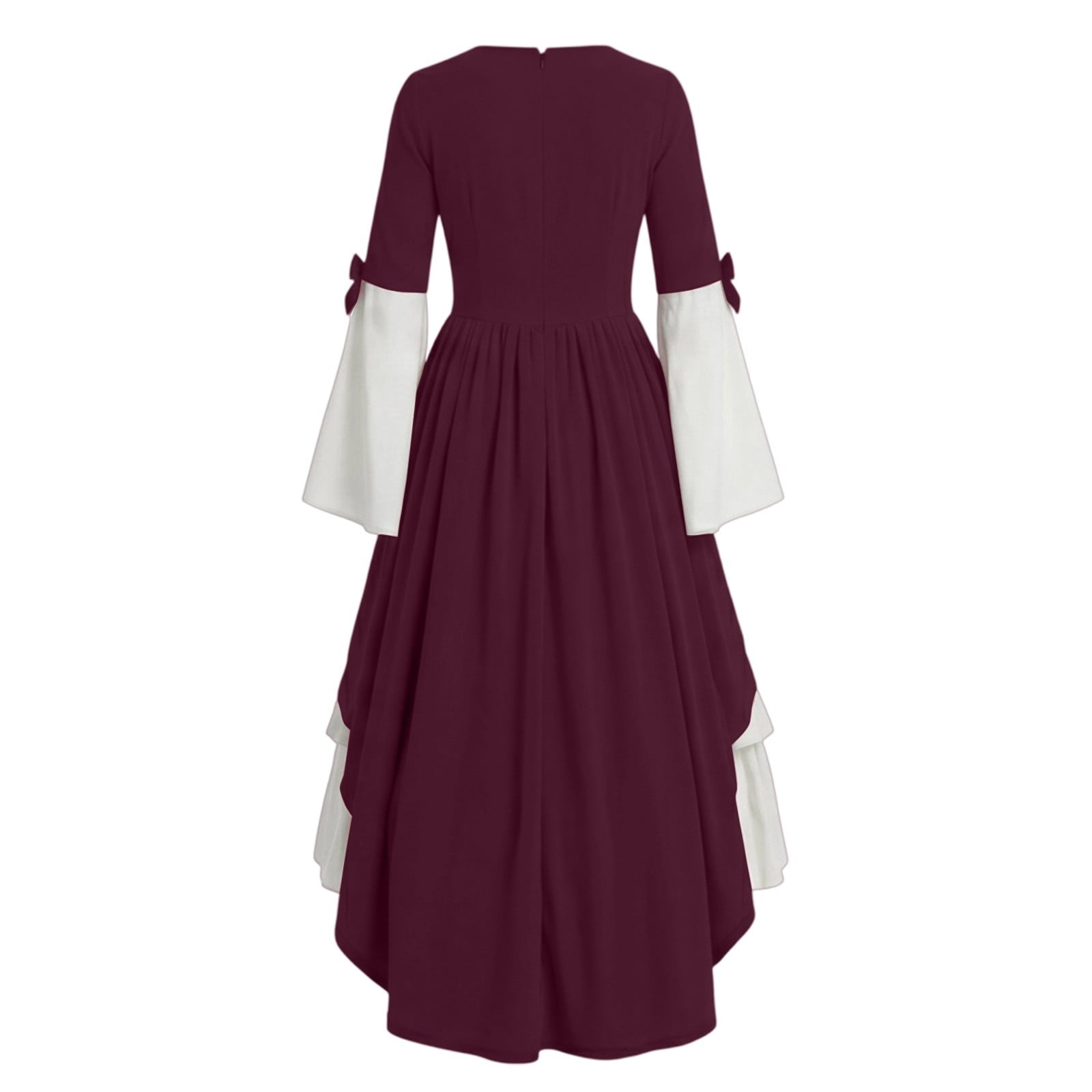 Gothic Dresses for Women Medieval Renaissance Halloween Costume Lace Up Corset High Low Ruffle Hem Square Neck Vintage Gown