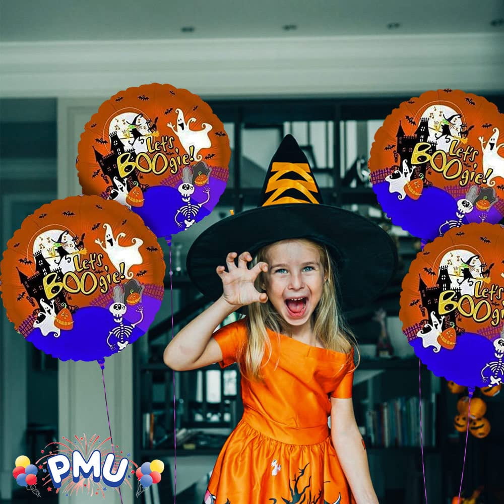 PMU Halloween Party Decoration "Happy Halloween" Jack Faces Aglow 18 Inch Mylar-Foil Balloon (1pkg) Pkg/1