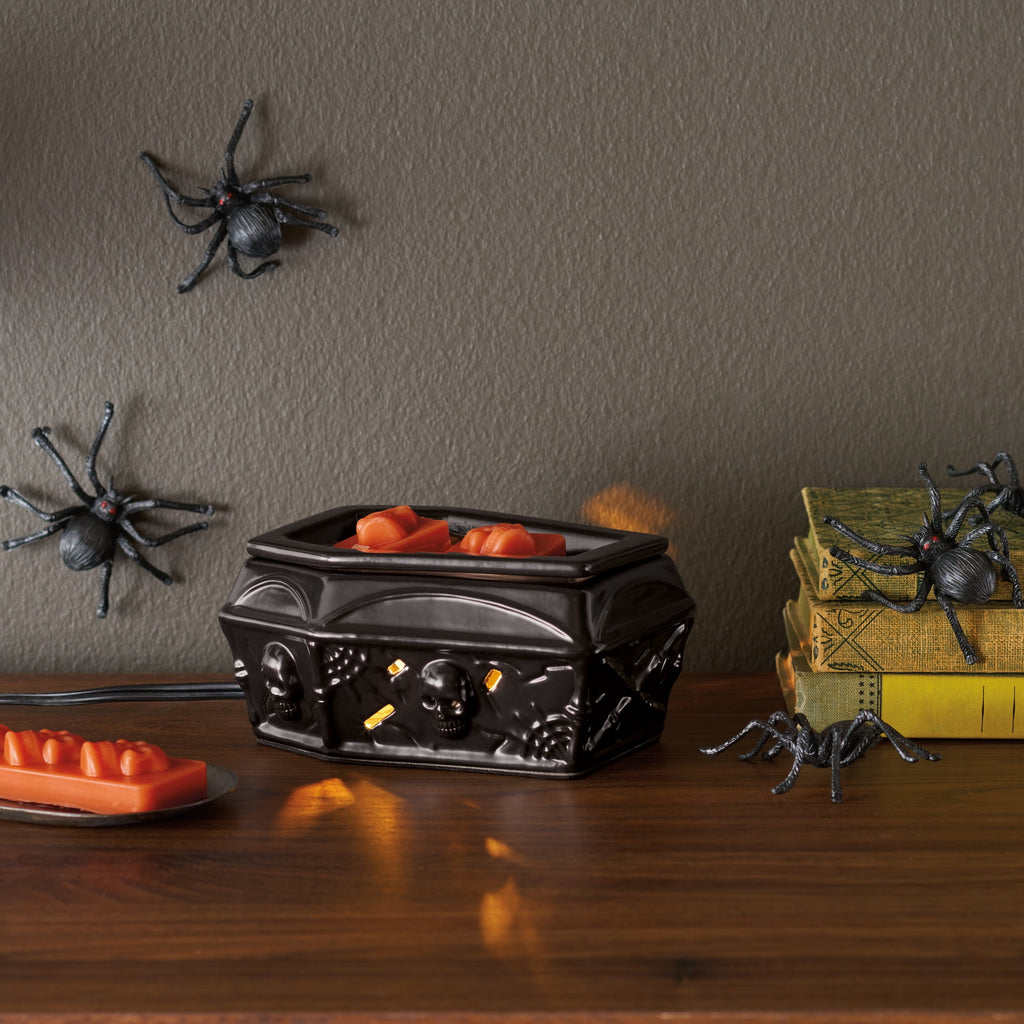 Better Homes & Gardens Halloween Ceramic Electric Plug-in Wax Melt Warmer with Farm Apple Pumpkin Wax Melts, Spooky Ghost