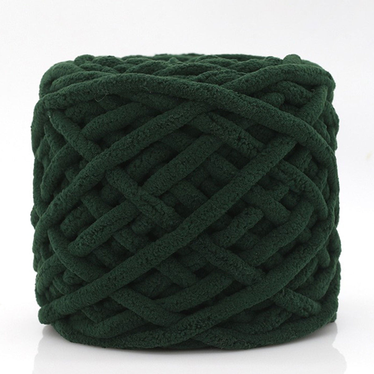 1 Pc Blanket Yarn Chunky Knit Chenille Yarn Soft Velvet Yarn Crochet Knitting Blanket Yarn DIY Craft for Knit Sweaters, Blankets, Shoes, Scarves, Clothes, Dark Green