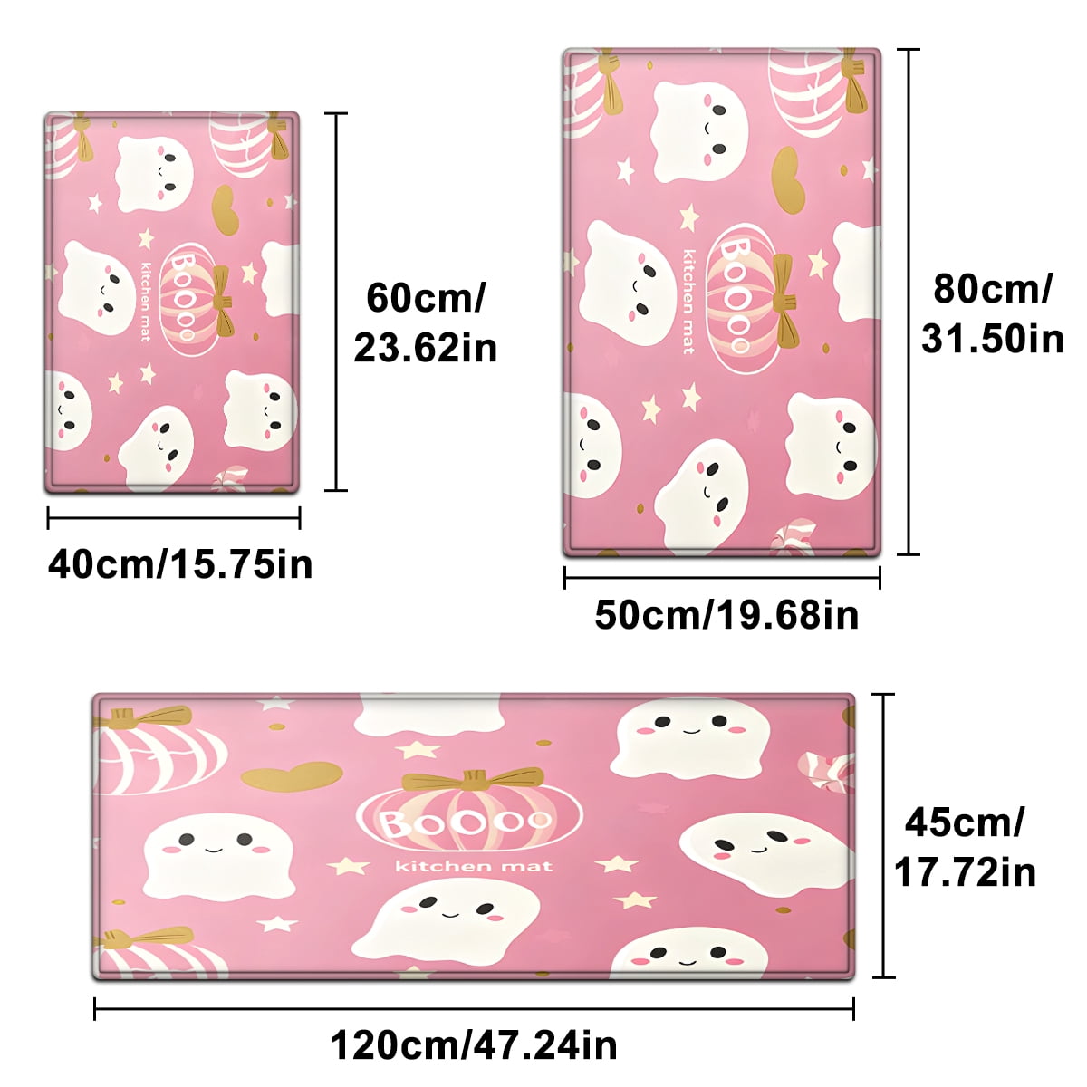 CCTFS Halloween Pumpkin Bat Candy 1Pc Flannel Mat and Kitchen Rugs,Soft Non-slip,Perfect for Home Bathroom