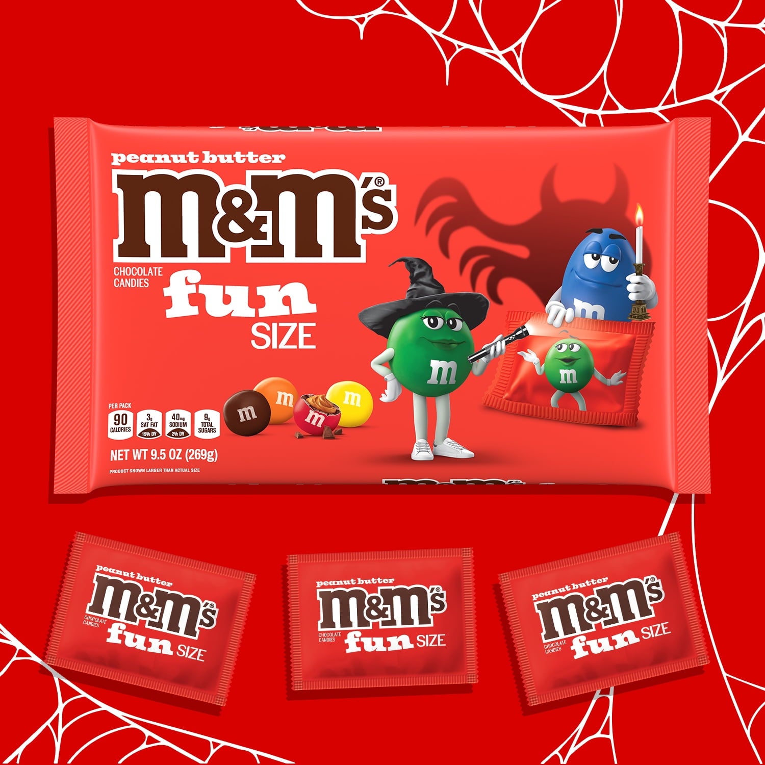 M&M's Peanut Fun Size Halloween Chocolate Candy - 10.57oz Bag
