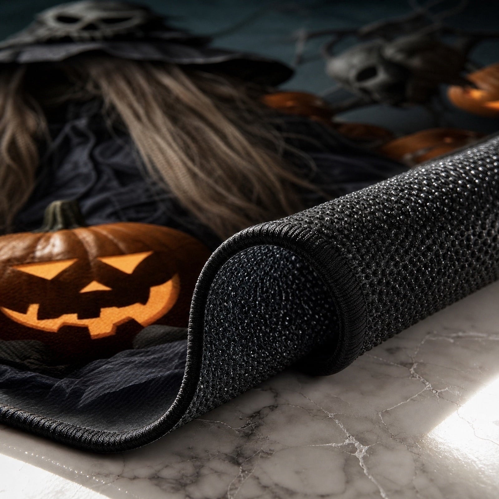 OutmaxHome Halloween Theme Cute Ghost Print Doormat, 15.8x23.6 Inch Non-Slip Absorbent Mat, Easy to Clean, for Front Door, Porch, Farmhouse