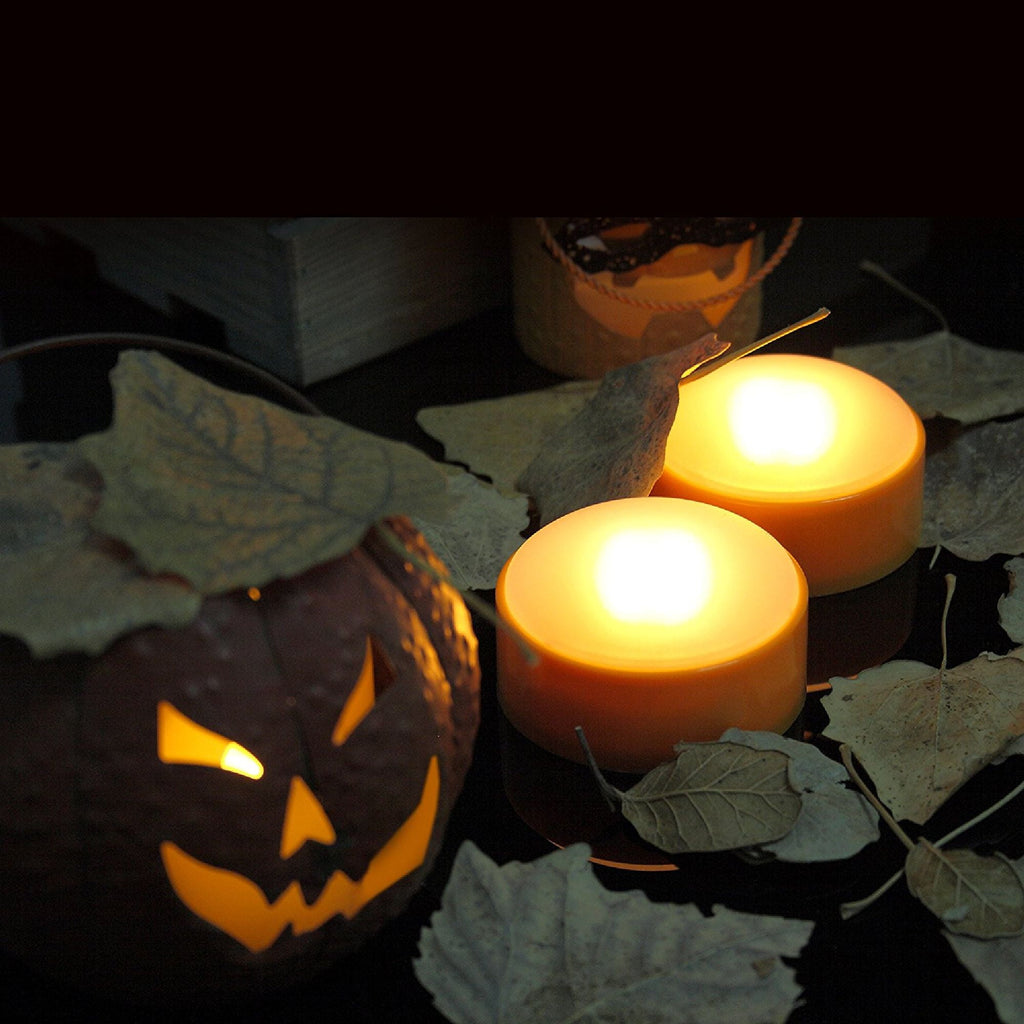 Candle Choice Set of 2 LED Pumpkin Lights with Remote and Timer, Jack-O-Lantern Light, Halloween Light, Flameless Candles for Pumpkins, Orange