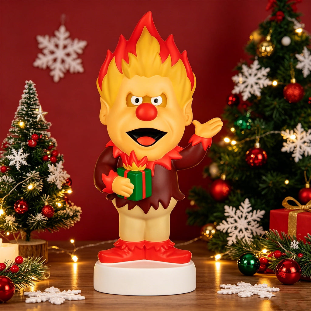 11.8" Heat and Snow Miser Light Up Figure Ornaments, Christmas Tabletop Decor LED Light, Light-Up Desktop Figurine for Home Room Christmas Decorations