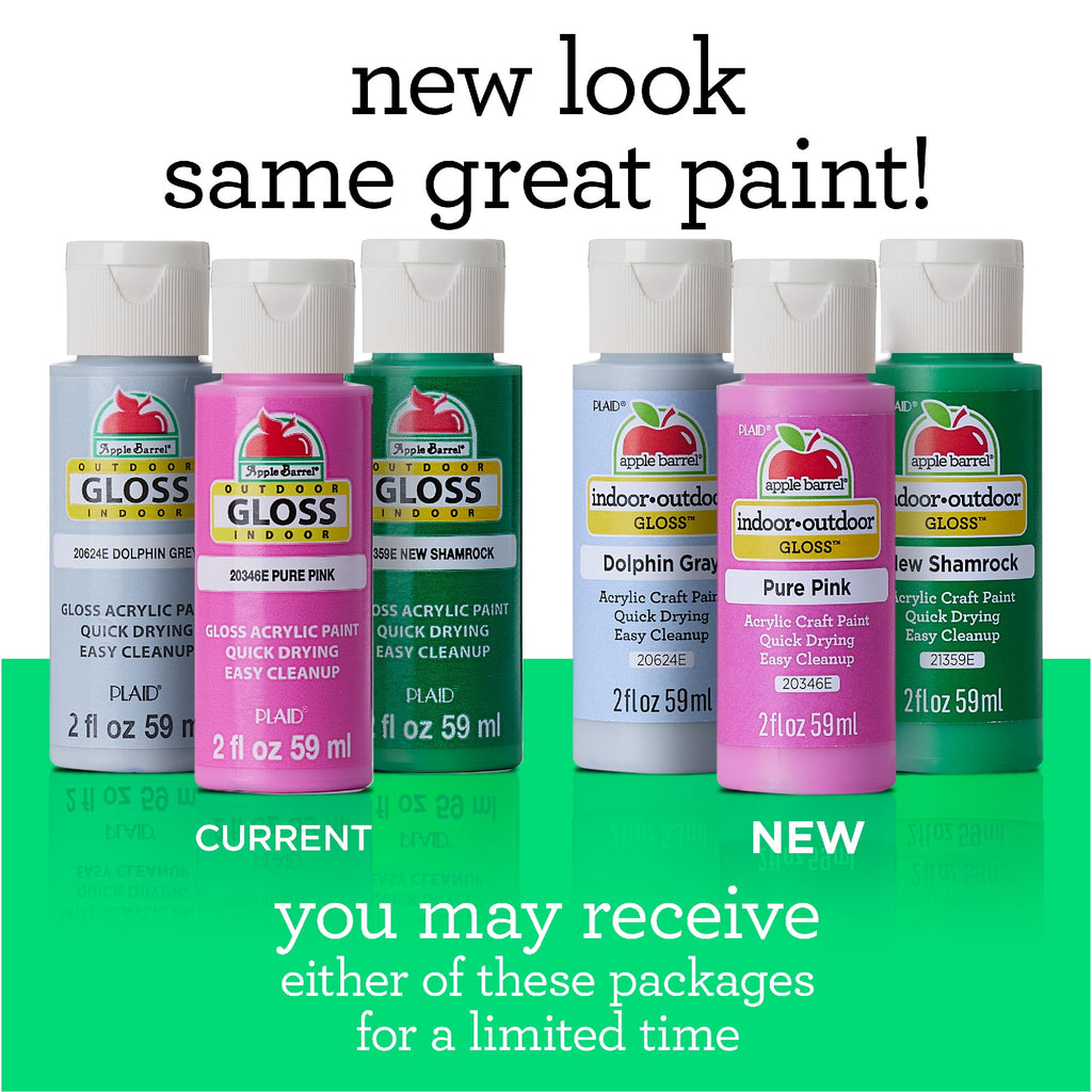 Apple Barrel Acrylic Craft Paint, Gloss Finish, White, 8 fl oz