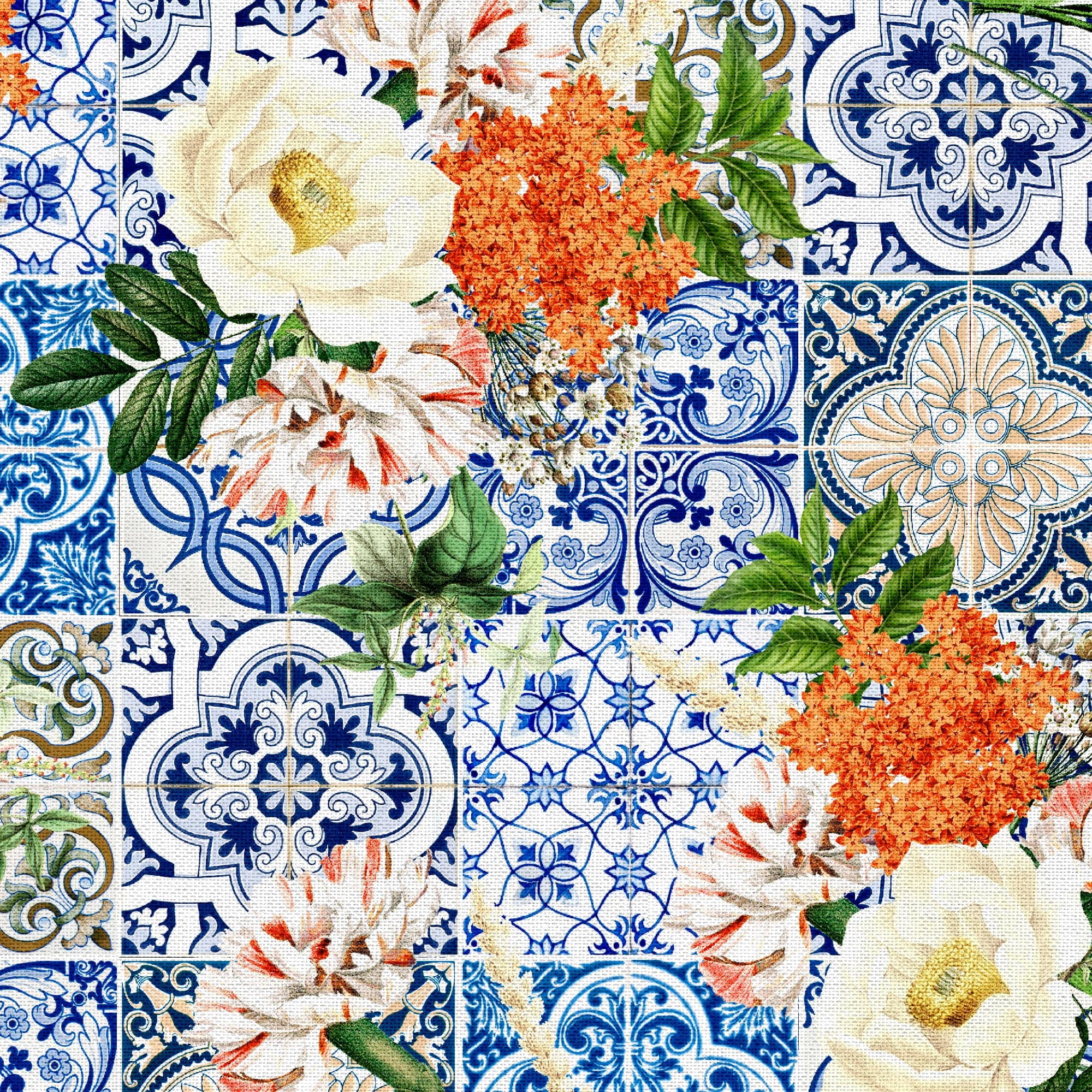 Create It 18" x 21" Cotton Floral Tiles Precut Sewing & Craft Fabric Bundle, Multicolor 5 Piece