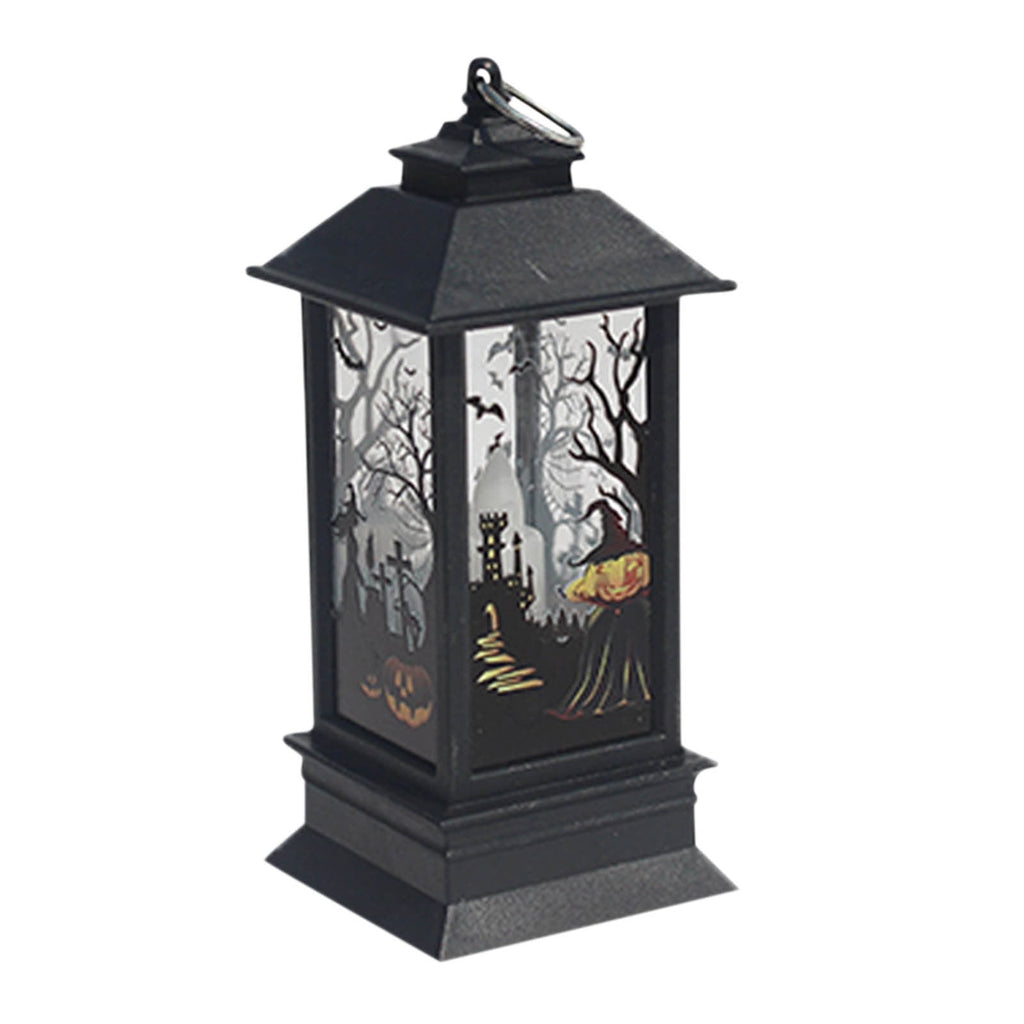 Lhrmh Halloween Decor - LED LED Hanging Lamp Candle Lantern with Skeleton and Pumpkin Designs for Portable Spooky Lighting