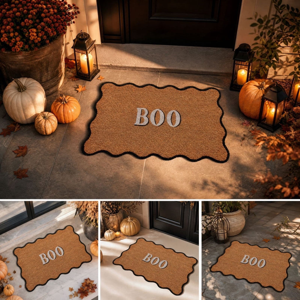 Lypsnake Natural Coco Coir Doormat - "Love Grows Here" Printed with Delicate Floral Pattern, Non-slip Absorbent Entry Mat for Home Entrance Porch Patio and Outdoor Decoration