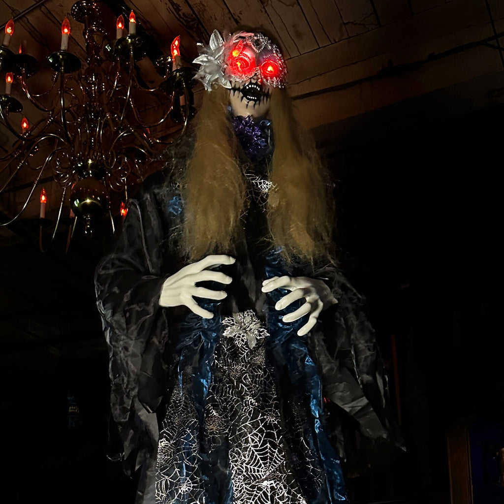 Haunted Hill Farm 6.5 Ft Life-Size Animatronic Bride Indoor/Outdoor Halloween Decoration, Multicolor, HHLADY-2FLSA