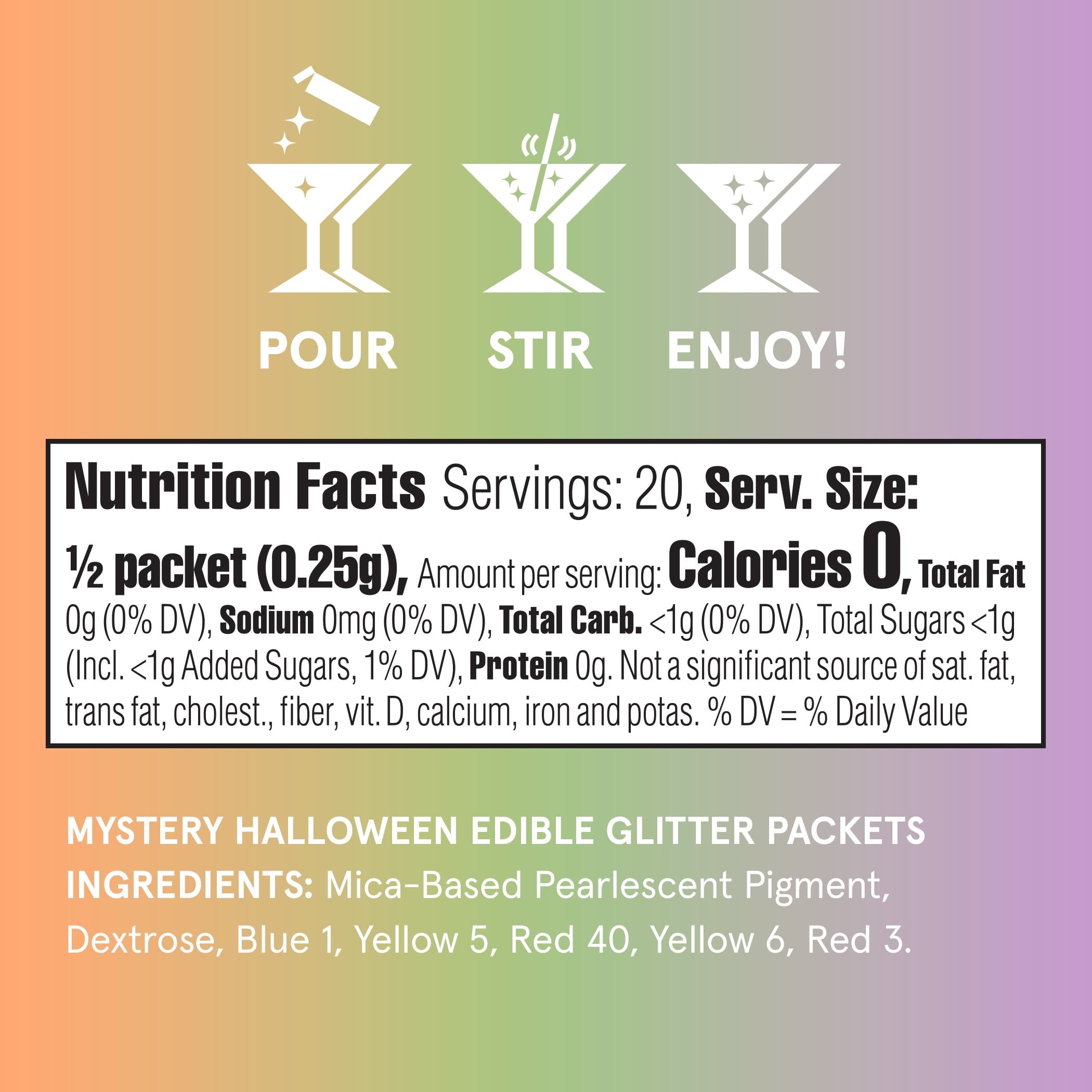 Fancy Sprinkles Mystery Halloween Edible Glitter Packets, 10 Count, 0.2 oz