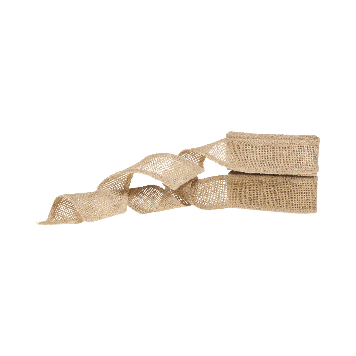 Love, Laugh, Craft Burlap Ribbon Set, 1.5"W x 3-Yds, Natural/White Stripe