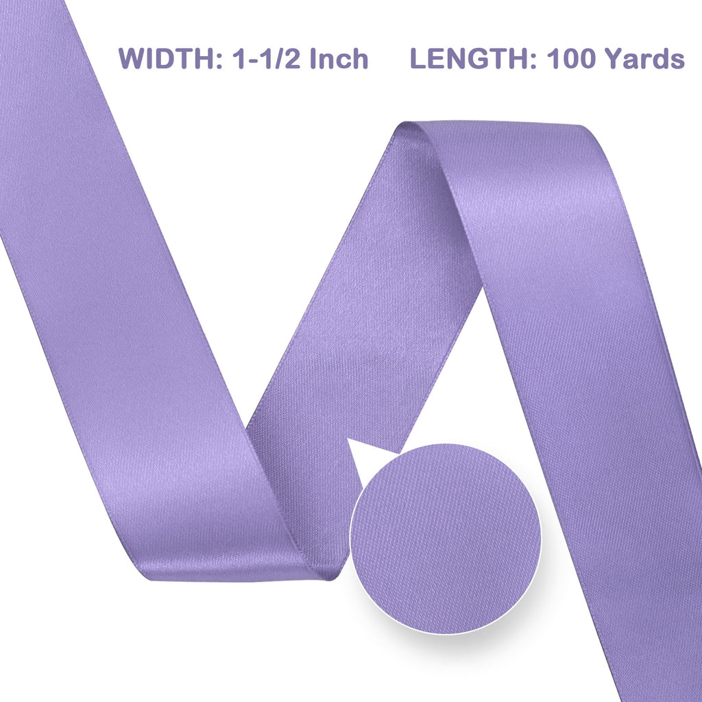 GTYBOVA 1-1/2 Inch X 100 Yards Double Face Satin Ribbon Red Satin Ribbon for Gift Wrapping, Wedding Party Decor, Hair Bows & Invitation Crafts