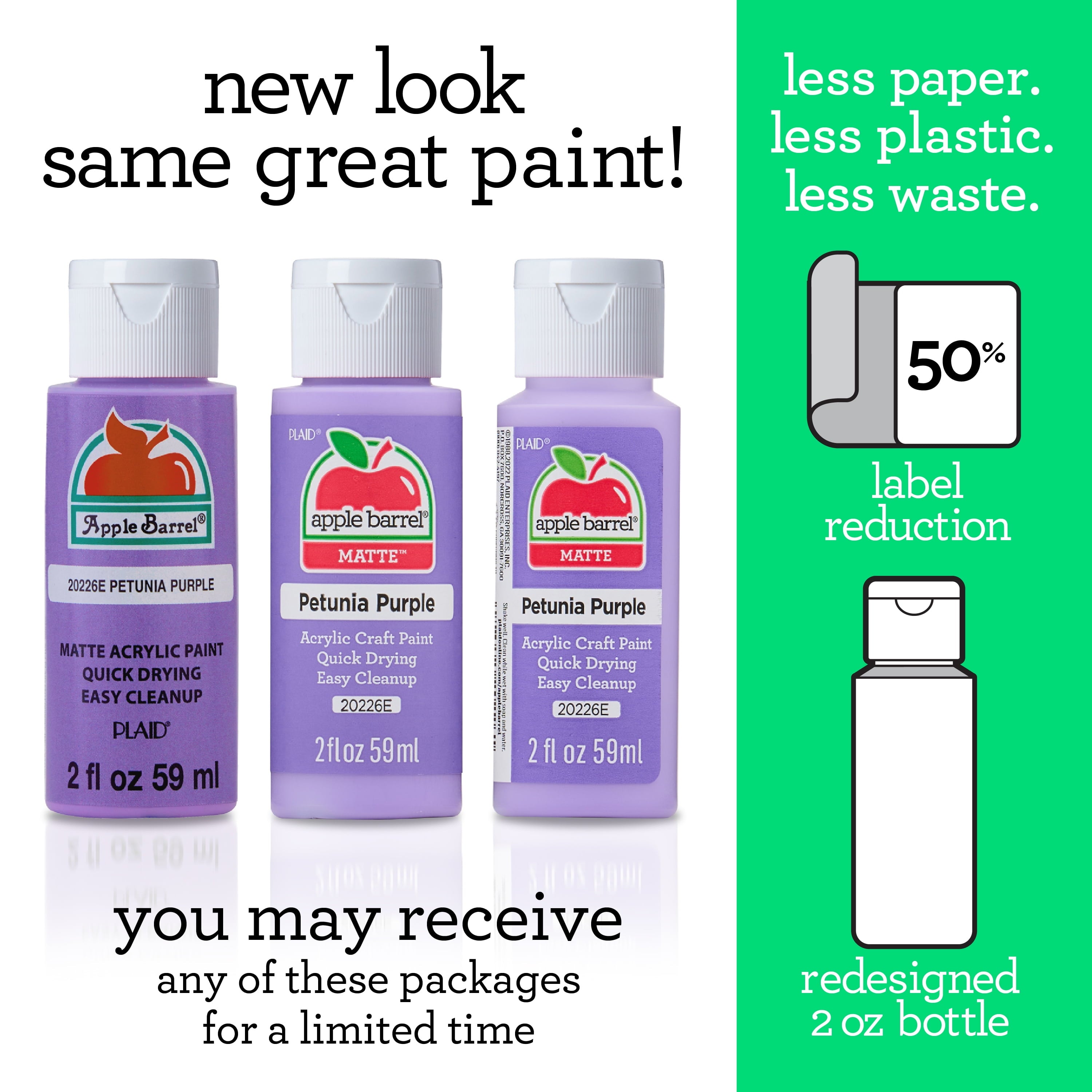 Apple Barrel Acrylic Craft Paint, Matte Finish, White, 2 fl oz