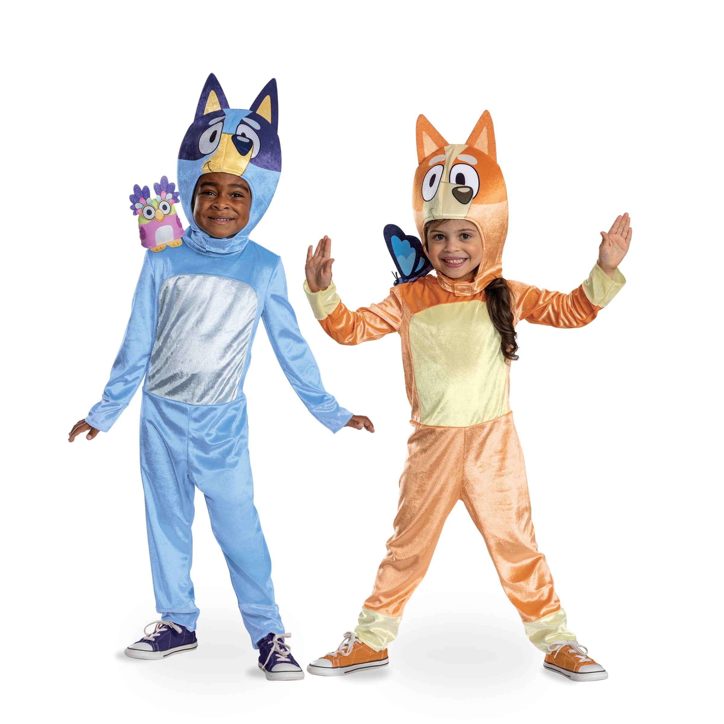Bluey Bingo Halloween Costume for Children with Flappy Butterfly, Toddlers Size 3T-4T, by Disguise