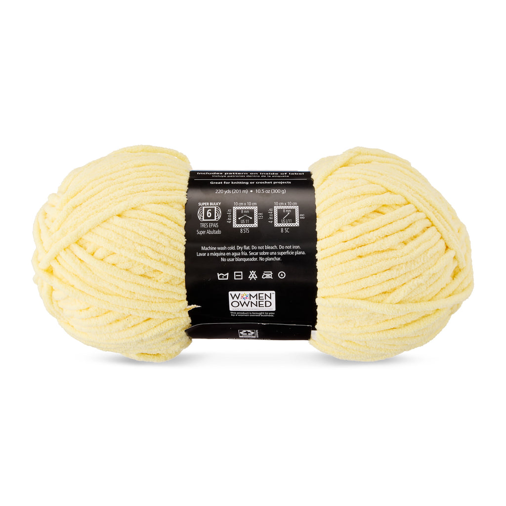 Mainstays Cozy Chenille Yarn, 220 yd, Arctic White, 100% Polyester, Bulky