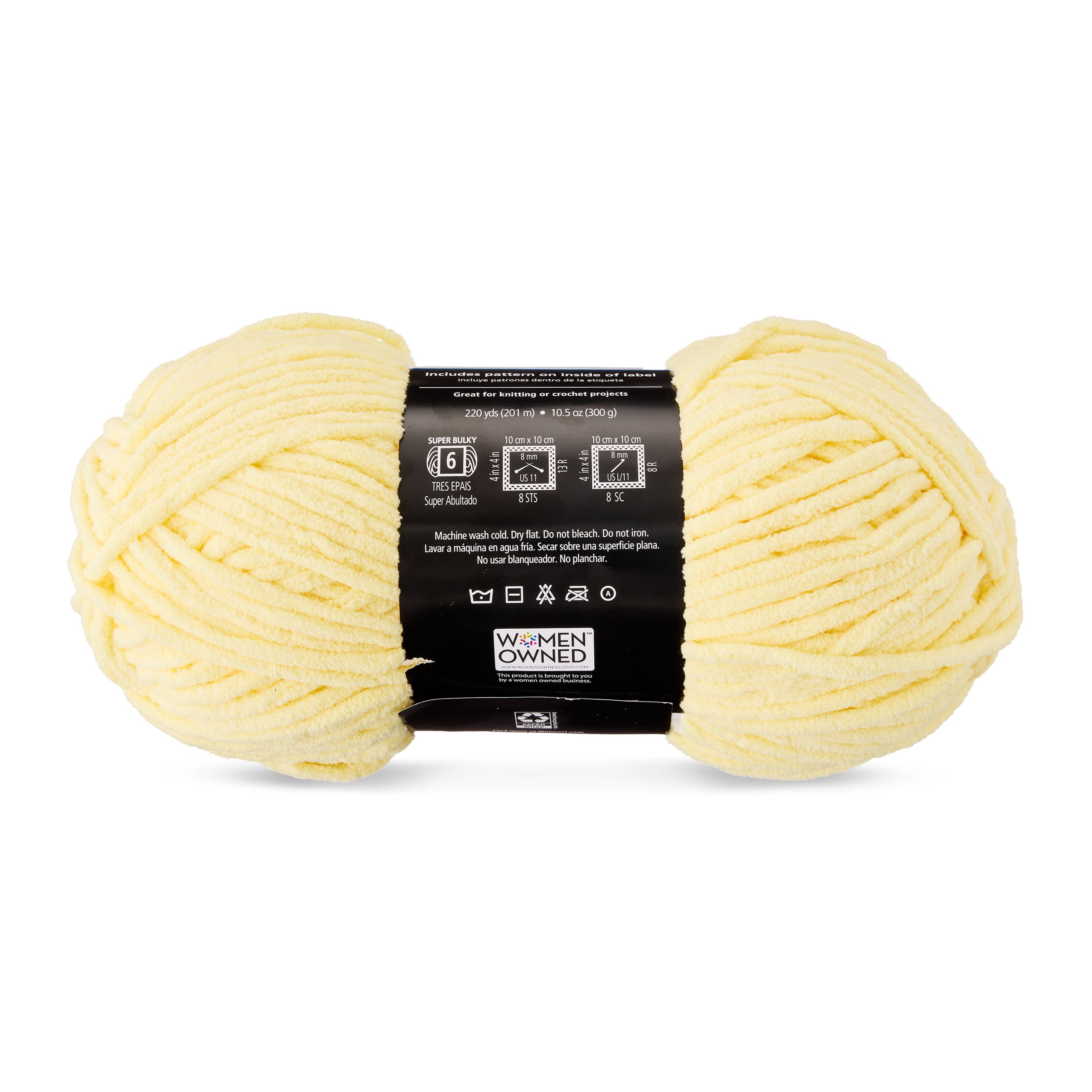 Mainstays Cozy Chenille Yarn, 220 yd, Arctic White, 100% Polyester, Bulky