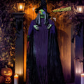 12ft Witch Animated Animatronic Decoration Creepy Halloween Hanging Witch w/ Pre-Recorded Screaming Ktaxon