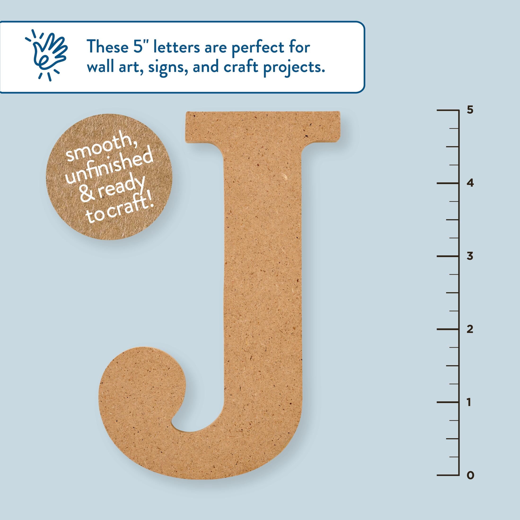 Plaid Unfinished Wood MDF 5" Letter for DIY Arts and Crafts, A