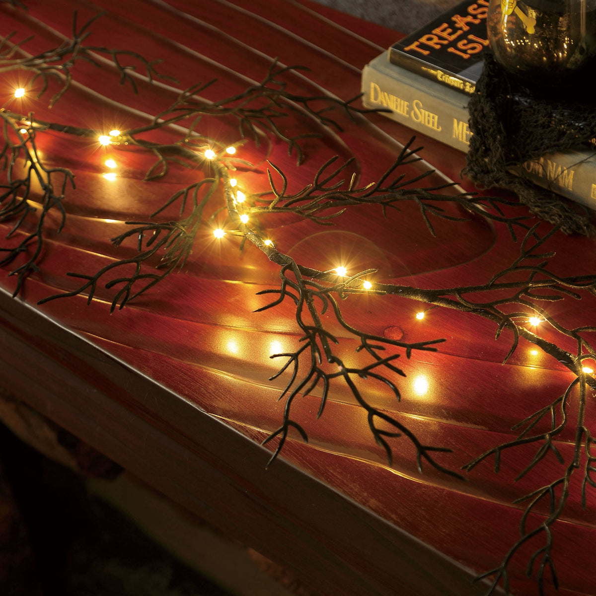 Indoor 36-Count Battery-Operated LED Garland Lights, Warm White, 5', Halloween by Way To Celebrate