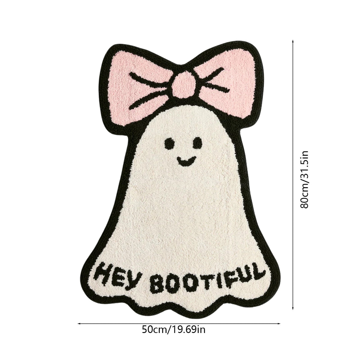 Pink Halloween Decor Ghost Candy Bowl Figurine with Bow and Scalloped Holder for Indoor Tabletop Decor and Party Favor Display