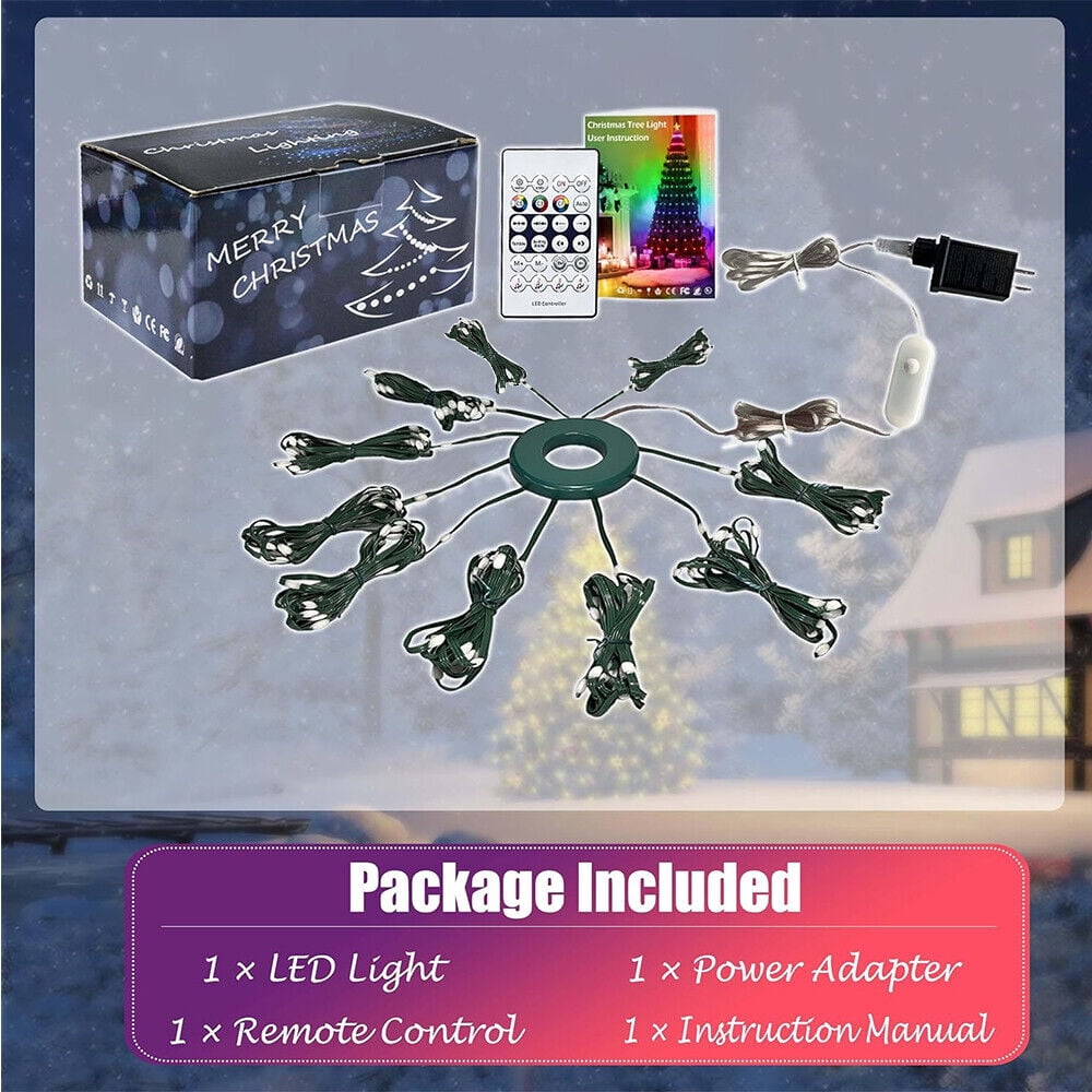 IC ICLOVER Christmas String Lights, 6.56FT x 200LEDs Waterfall String Lights, App Control with Remote, 10 Modes Christmas Tree Lights Waterproof for Indoor Outdoor Xmas Decorations