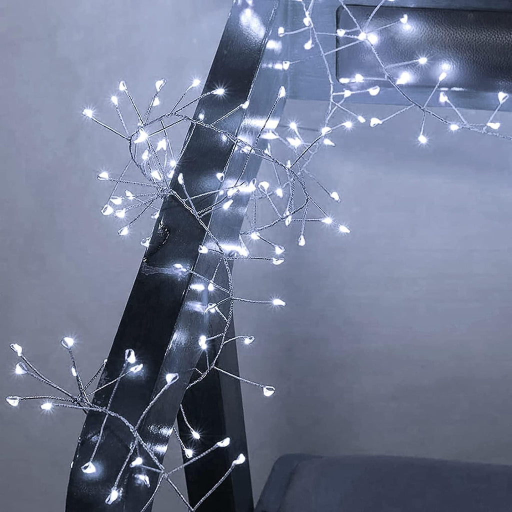 Mini Firecrackers String Light 19.68Ft 200 LED USB Operated 8 Modes Cluster Chain Fairy String Lights with Remote Control Firefly Lights for Xmas Party Home Garden Decoration