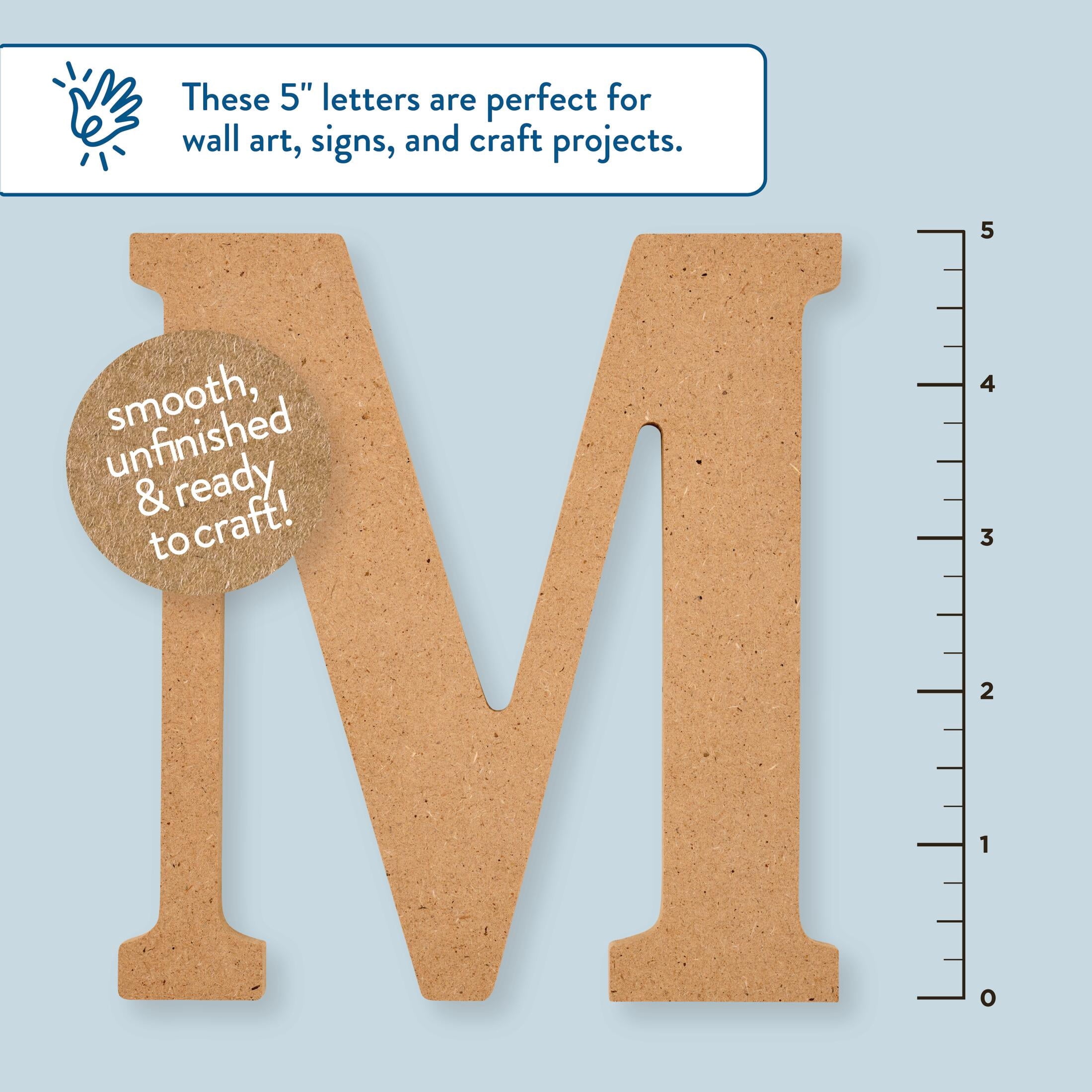 Plaid Unfinished Wood MDF 5" Letter for DIY Arts and Crafts, A