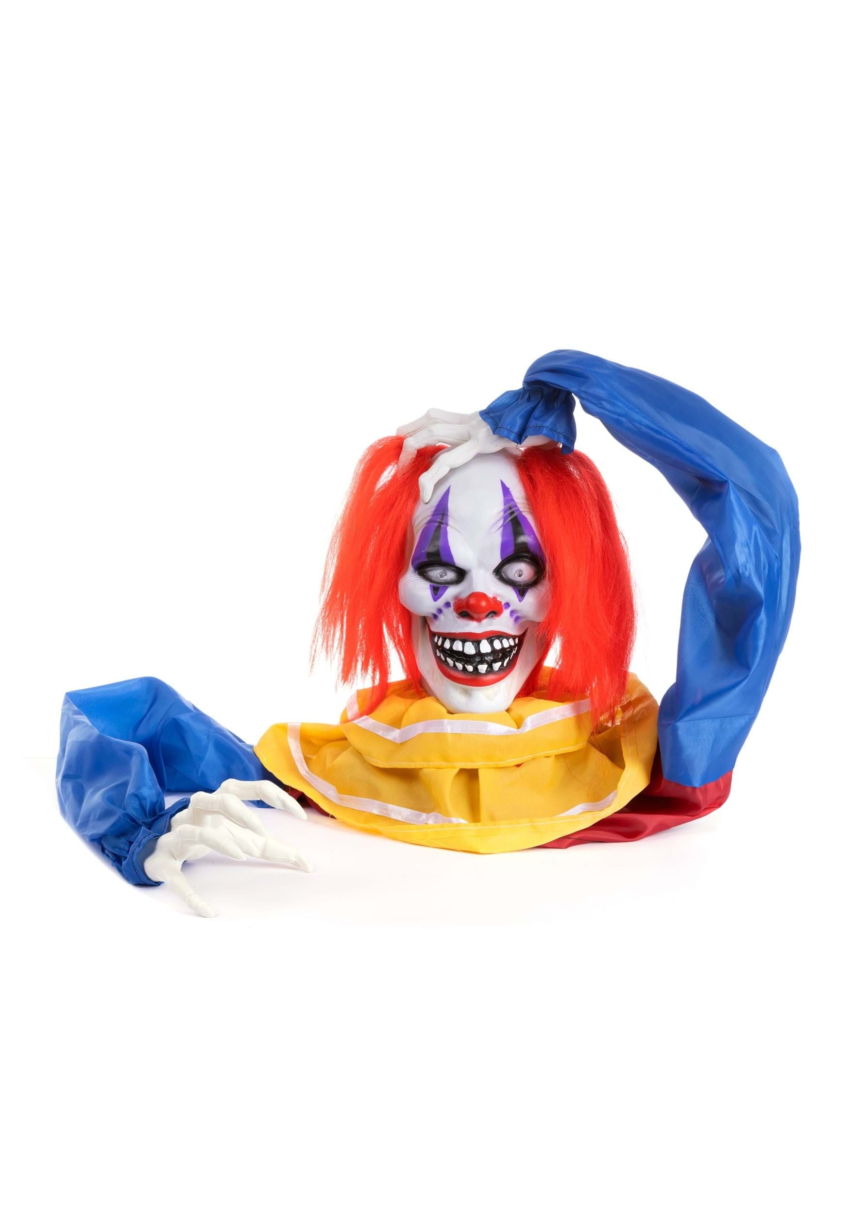 14" Animated Head Popping Clown Ground Breaker Decoration