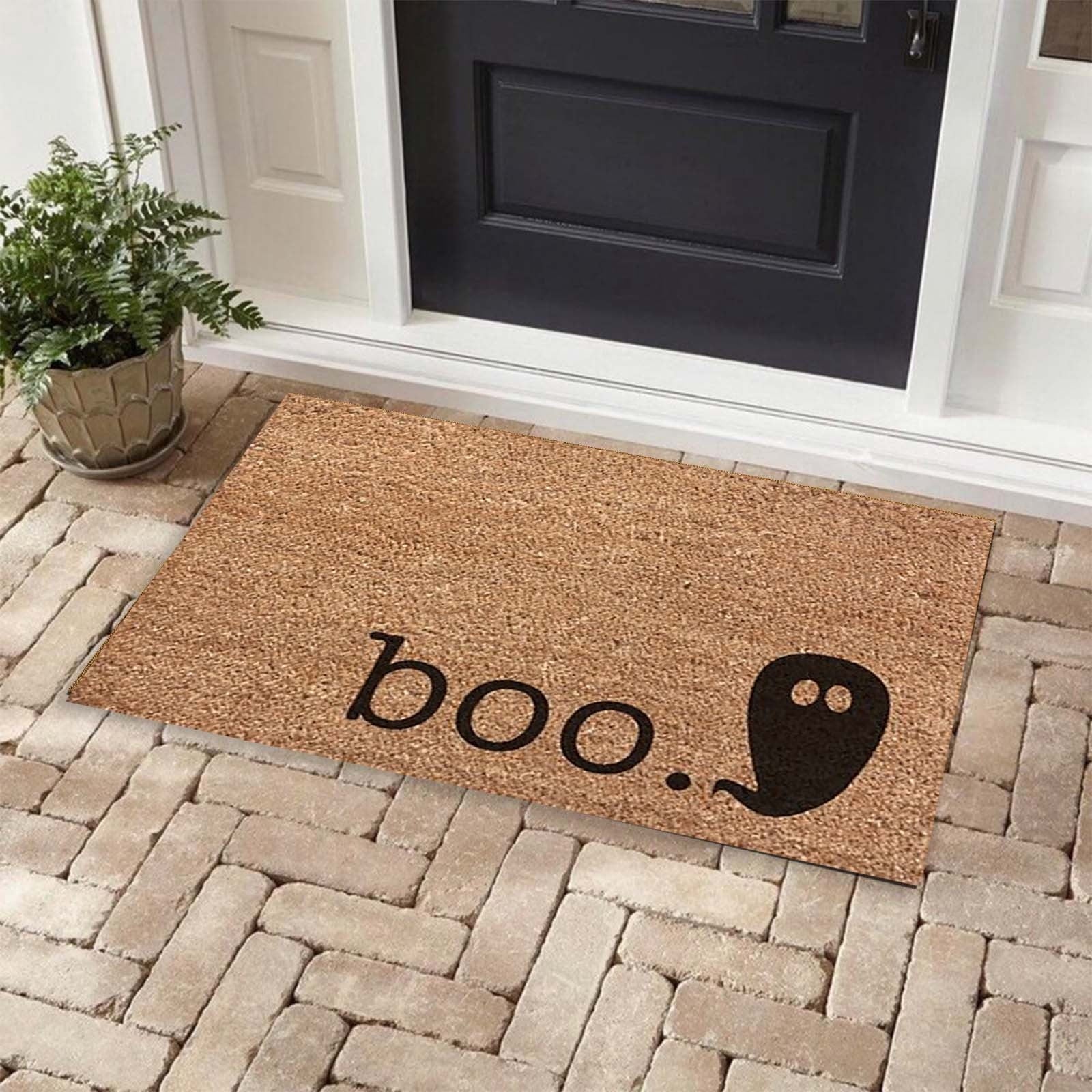 Fall Coir Doormat Welcome Pumpkins Door Mat Non Farmhouse Floor Mats Autumn Decorative Entrance Door Rugs For Halloween Thanksgiving Indoor Outdoor Bathroom Porch Decor Carpet