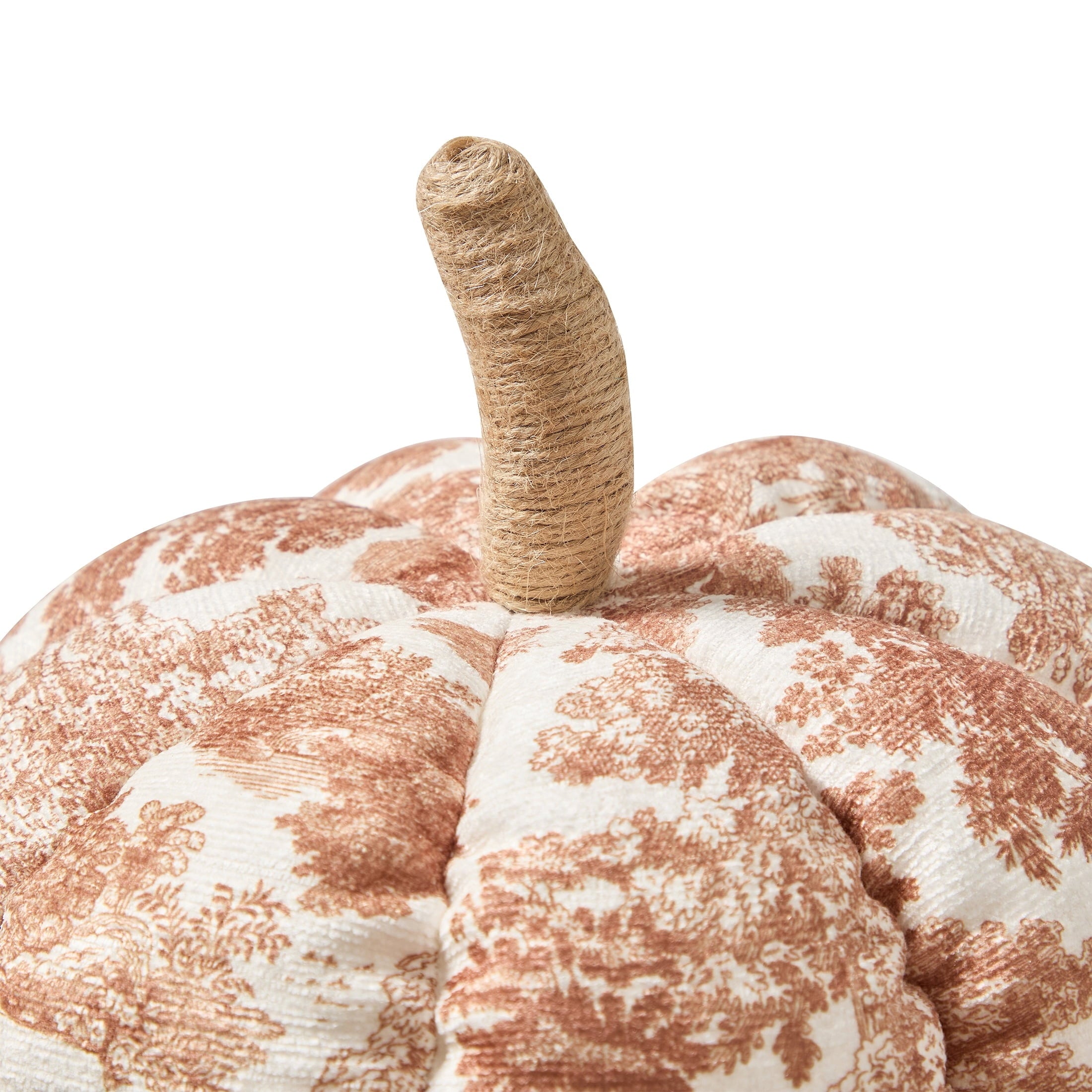 My Texas House Fall Forest Toile Pumpkin Decorative Pillow, Rust and Cream, 6"