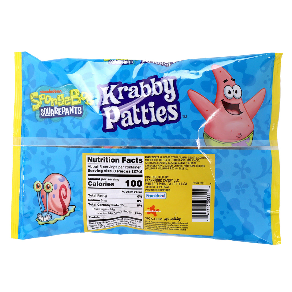 Spongebob Squarepants Krabby Patties Original Flavor Gummy Candy Bag - Frankford Candy