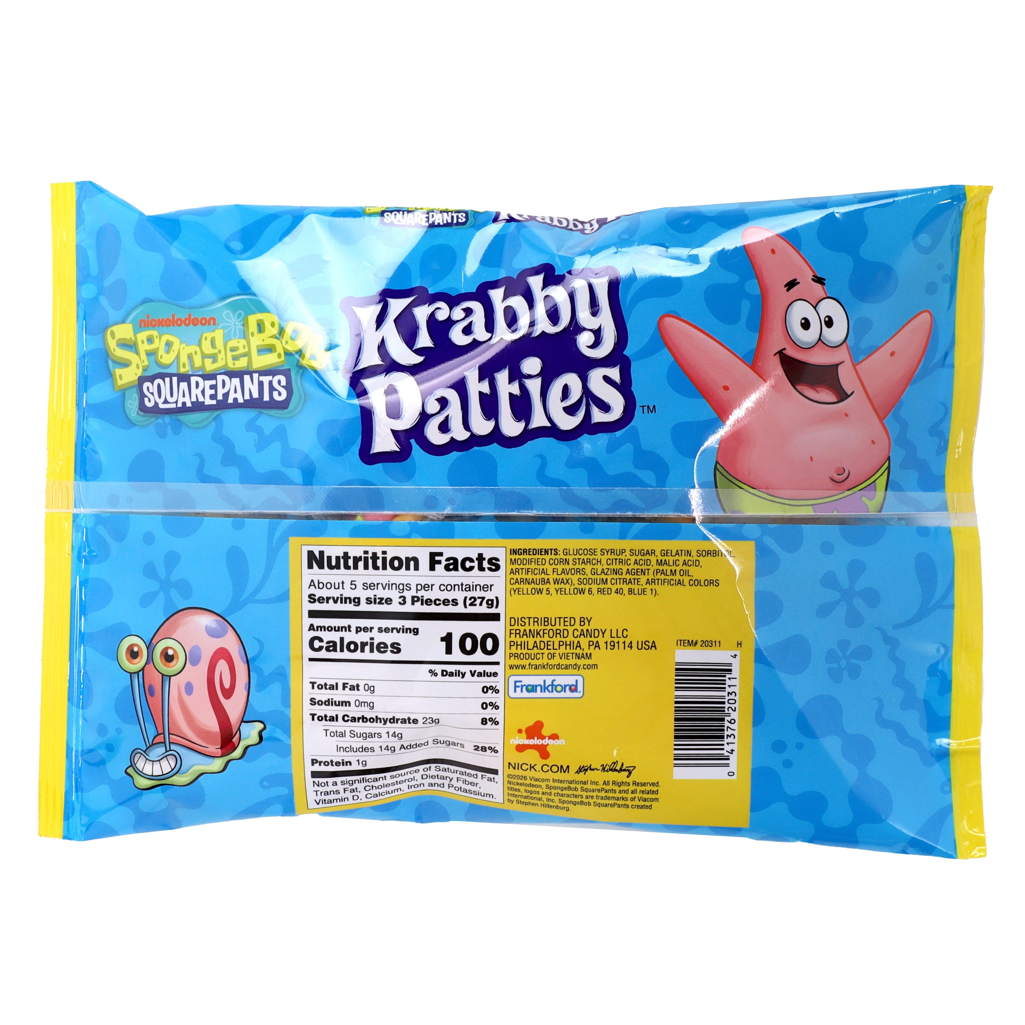 Spongebob Squarepants Krabby Patties Original Flavor Gummy Candy Bag - Frankford Candy