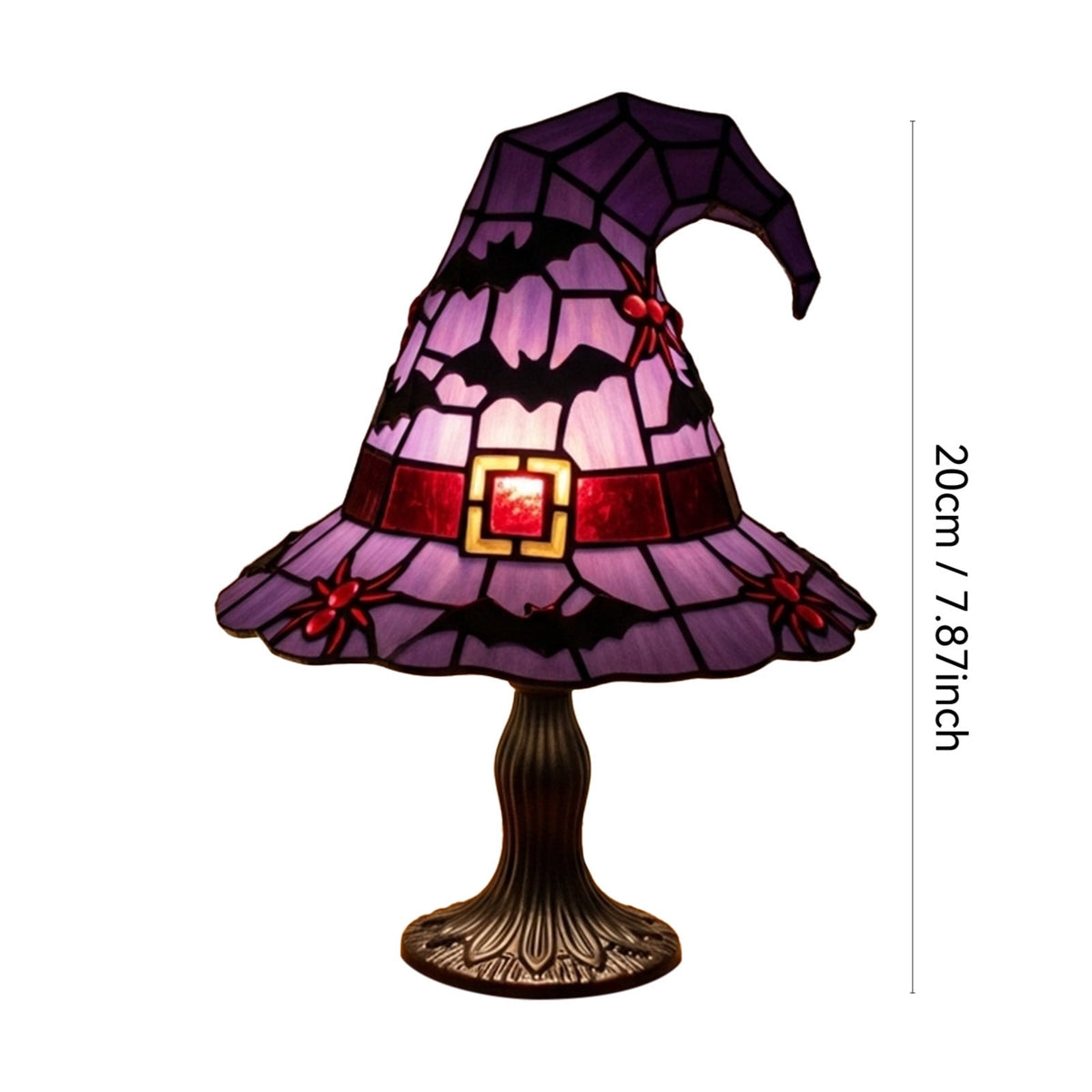 Clearance Halloween Table Lamp Decorations, Witch Hat Lamp Gifts - Handcrafted Retro Resin Witch Lamp, USB Powered Gothic Wizard Hats Night Light, Home Decor Accent Lamps for Bedroom