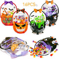 16/32 Halloween gift bags, Halloween candy bags with handles, for holiday parties, decorative gift supplies, 4 styles