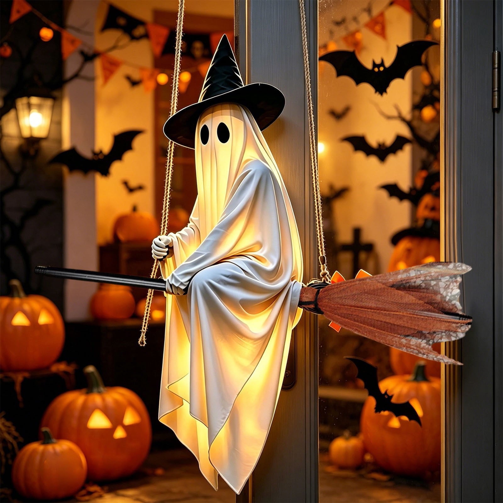 XGFHYJEH Halloween Decorations LED Candle Lights, 3pc Pumpkin Lantern, Halloween Indoor Decor, Halloween Table Decoration Ornament for Home Room Party