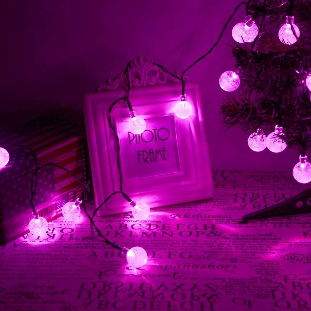 LINLIN Solar Crystal Ball String Lights,Waterproof LED Bubble Globe Solar Fairy Lights 8 Mode Ball String Lights for Bistro Garden Yard Home Party Wedding Christmas Decoration