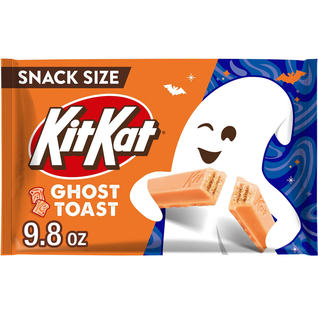 Kit Kat Ghost Toast Cinnamon Toast Flavored Creme Wafer Snack Size, Halloween Candy Bag, 9.8 oz