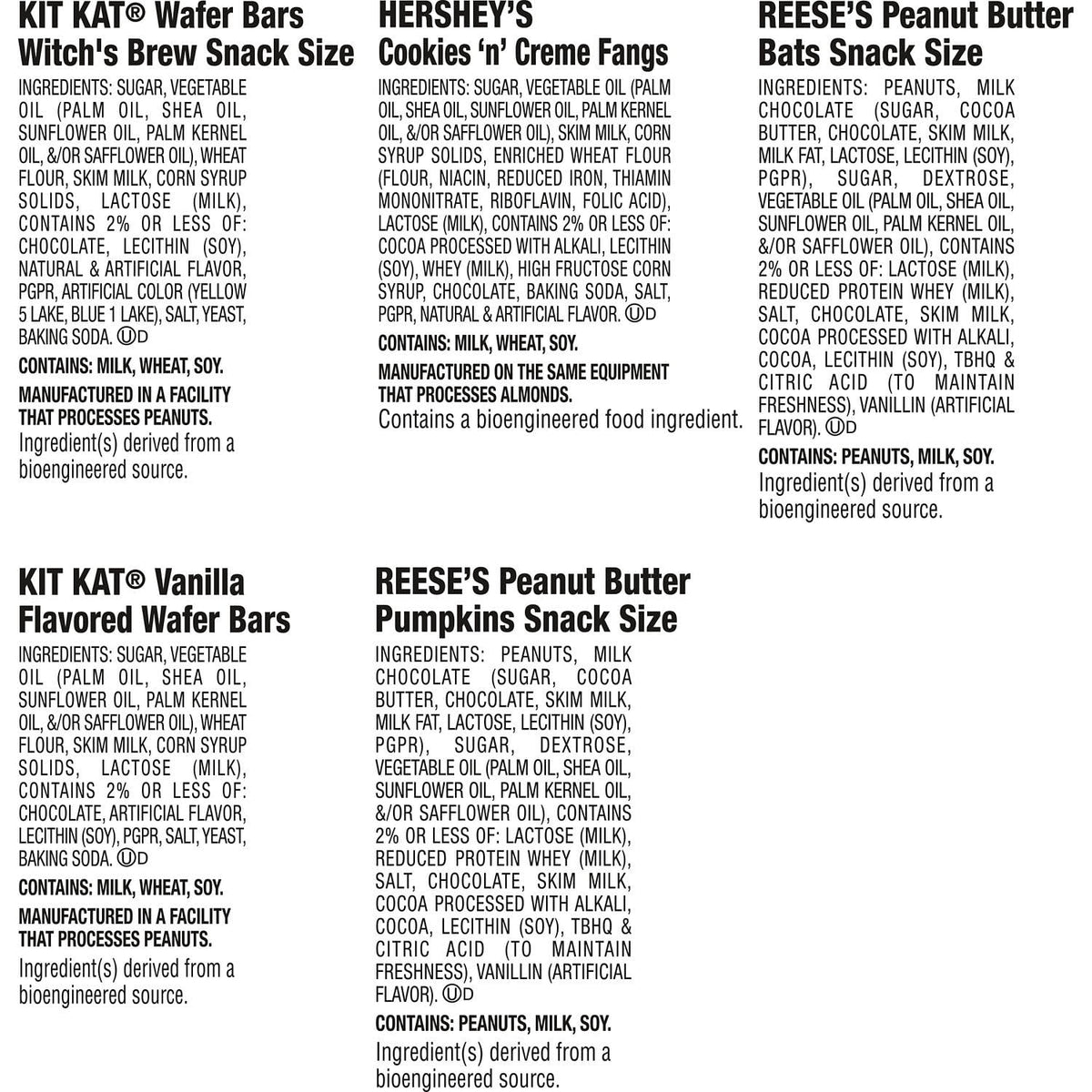 Hershey's, Kit Kat and Reese's Assorted, Halloween Candy Variety Bag, 17.28 oz (30 Pieces)