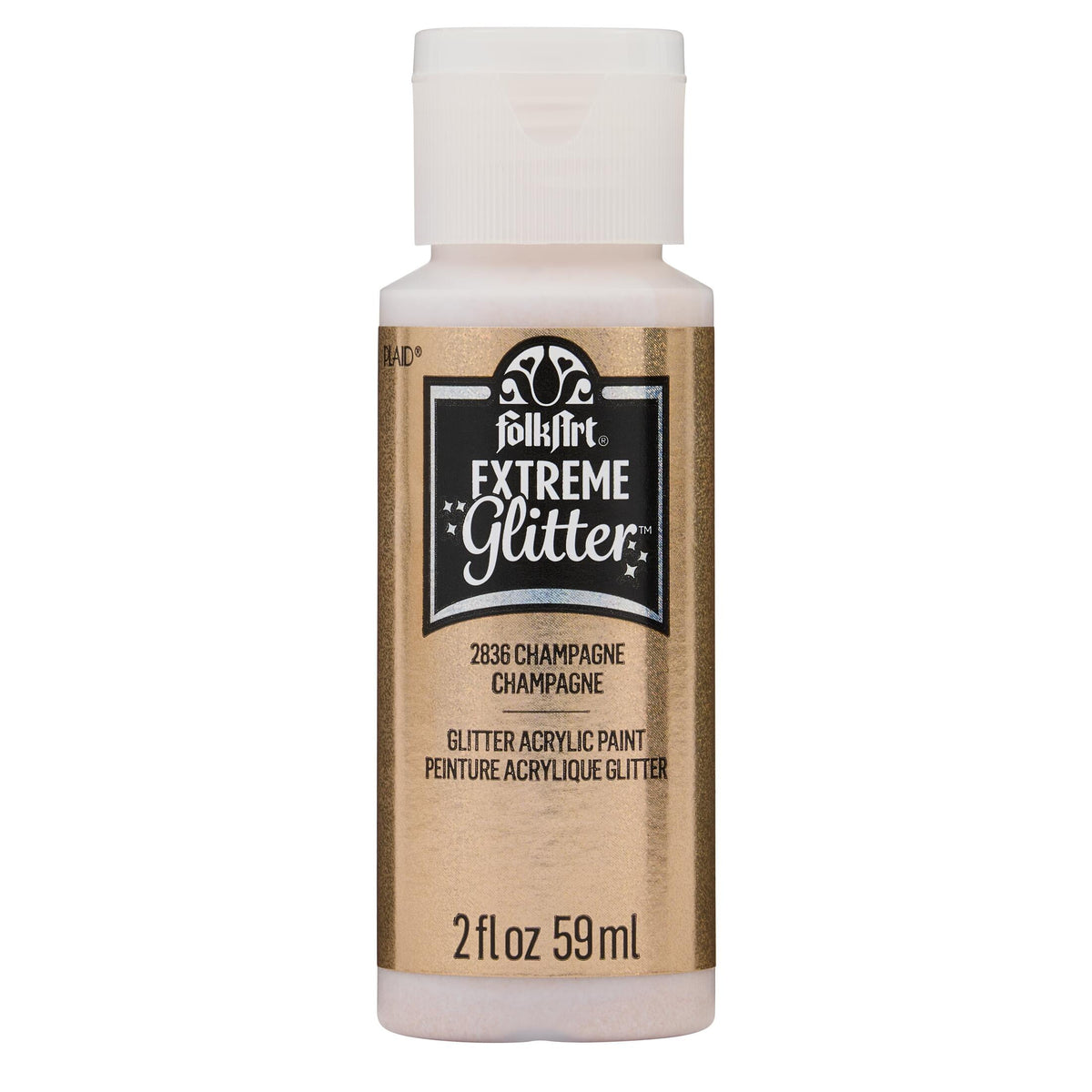FolkArt Extreme Glitter Acrylic Craft Paint, Glitter Finish, Hologram, 2 fl oz