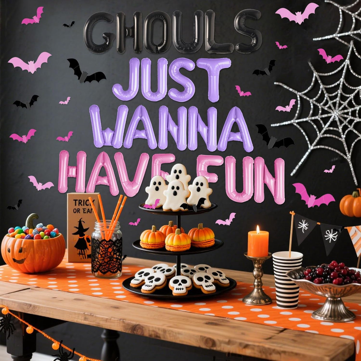 Halloween Bat Letter Balloon Decoration Set - Wall Party Scene Arrangement Combination Accessories