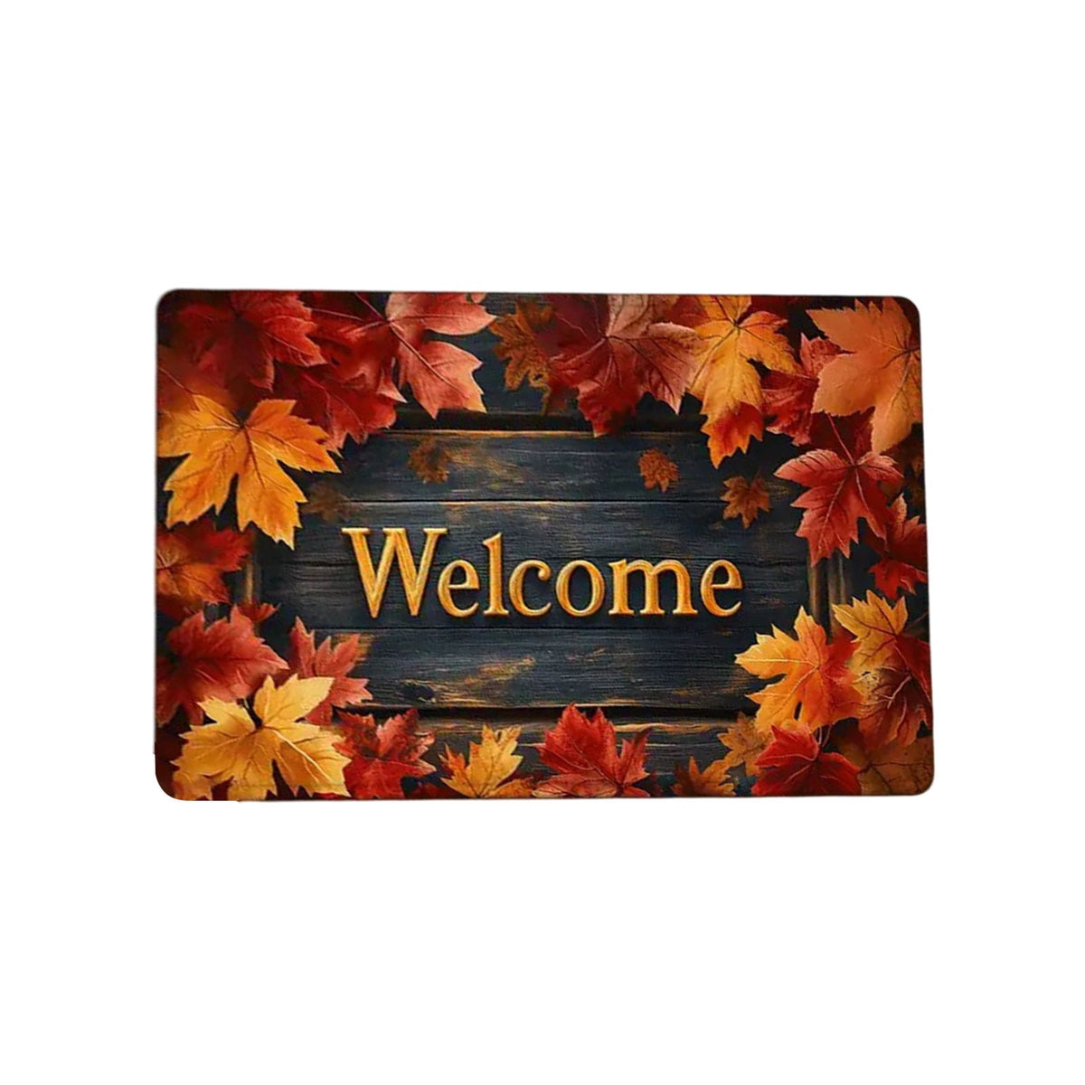 syligr Halloween Thanksgiving Doormat with Maple Leaf & Pumpkin Patterns - Non-Slip Floor Mat for Entryway, Kitchen, Porch, Fall Harvest Decor Rug with Anti-Fatigue Backing, Gift for Thanksgiving