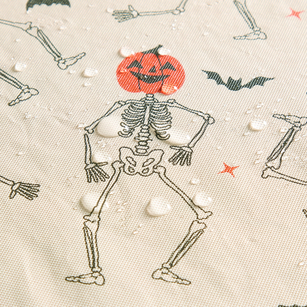 Way To Celebrate Halloween PEVA Tablecloth, For Table 60" x 102" - Skeleton Pumpkin Head Toss