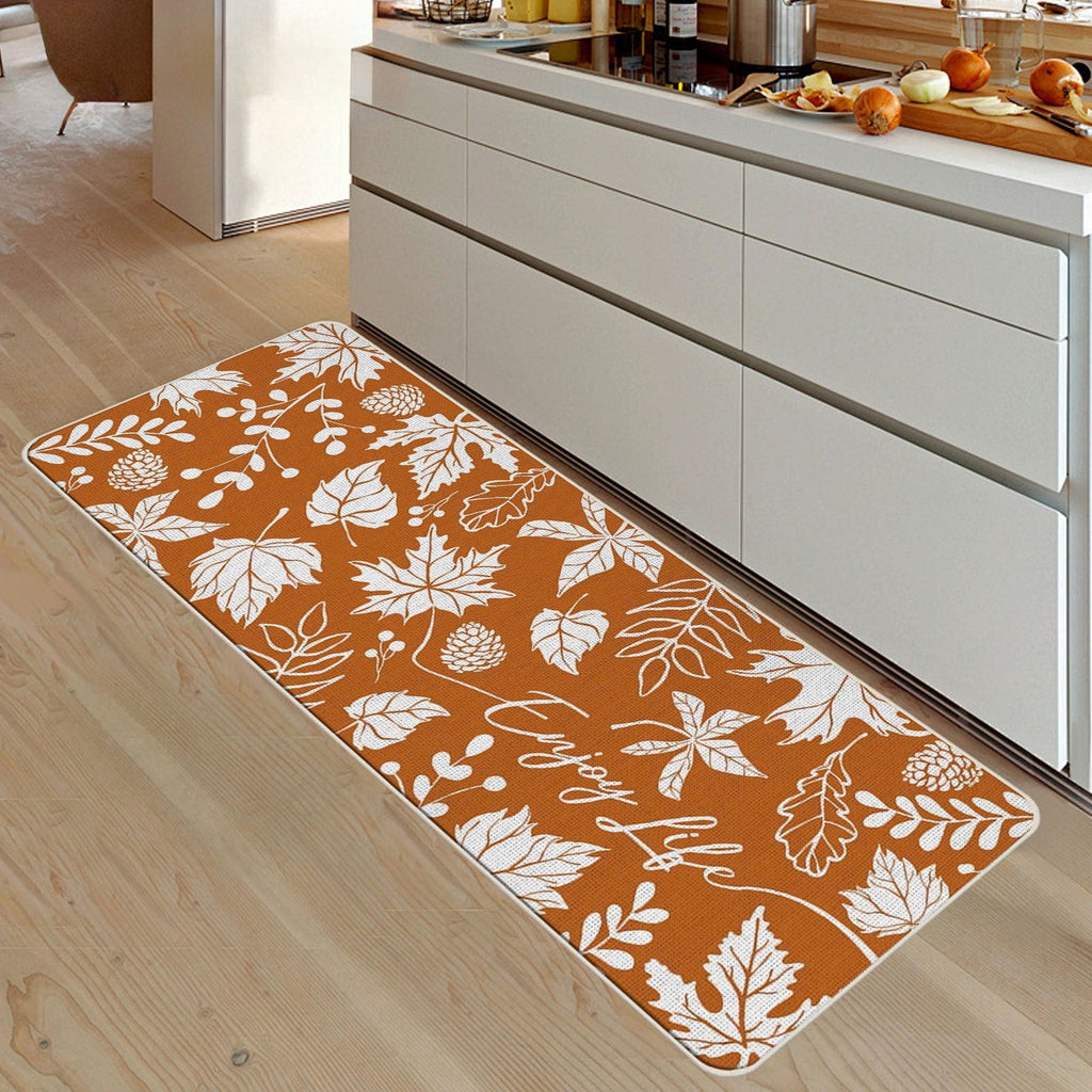 SHENGXINY Halloween Decor Kitchen Rug Set of 2 for Thanksgiving Fall Floor Mat Absorbent Oil Proof Kitchen Mat Entry Door Mat